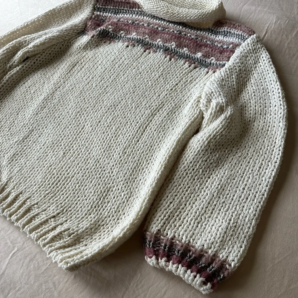 Vintage Silk Blend Jennifer Reed Hand-knit Sweater, M - Picture 6 of 9